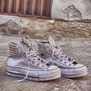 Converse Platform LTD white LEATHER COLLAR PYTHO