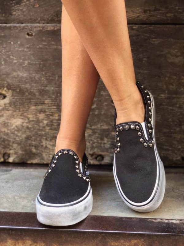 Vans SLIP ON BORCHIE Black Sneakers Personalizza il con Blazelab