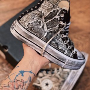 Converse High Platform Black Cobra White