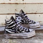 Converse Platform High Leather White Glitter Silver