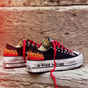 Converse PLATFORM Low Black Borchie Flame