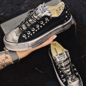 Converse Platform Low Black Pitone Borchie