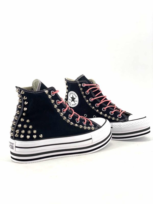 CONVERSE PLATFORM HIGH LAYER BLACK STUDS