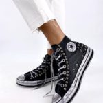 CONVERSE PLATFORM HIGH LAYER BLACK STUDS