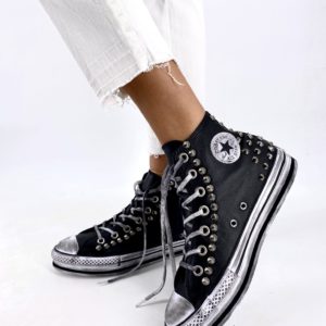 Converse Platform Eva High Black Leather Studs