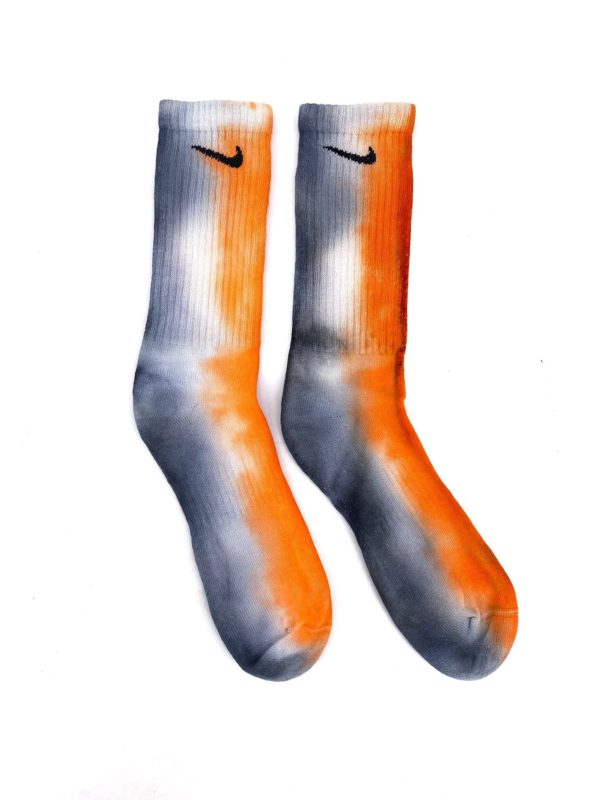 NIKE TIE DYE SOCKS ORANGE WHITE BLACK
