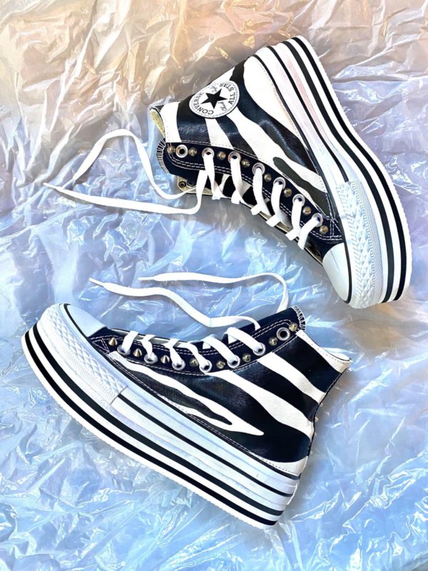 CONVERSE PLATFORM HIGH LAYER BLACK ZEBRA