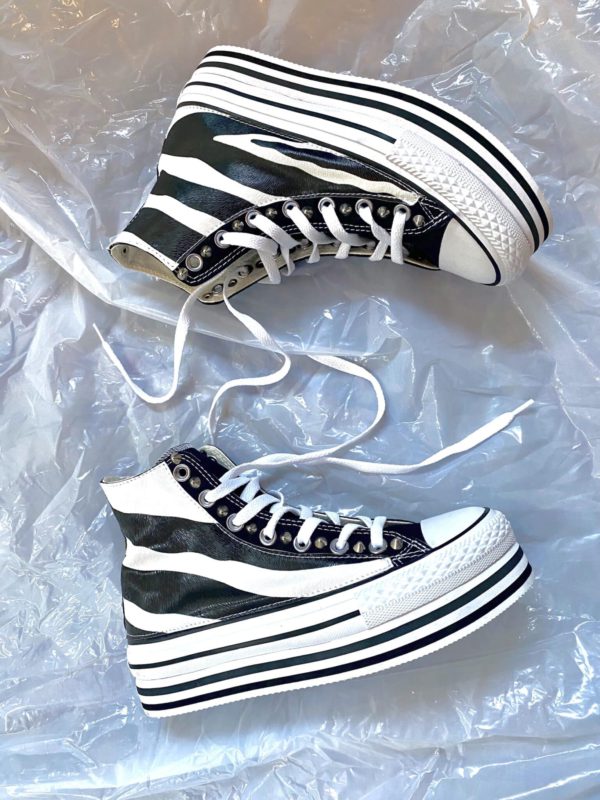 CONVERSE PLATFORM HIGH LAYER BLACK ZEBRA