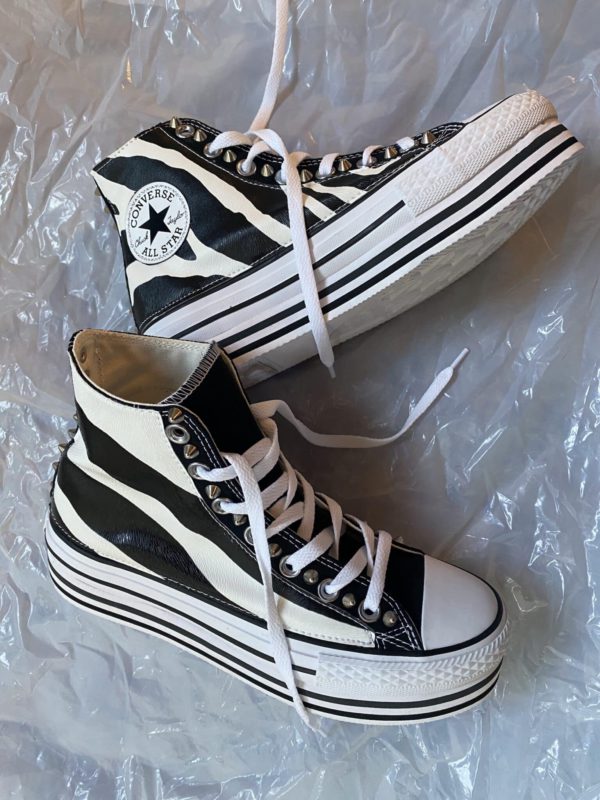 CONVERSE PLATFORM HIGH LAYER BLACK ZEBRA