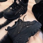 CONVERSE Platform High LEATHER black ZEBRA