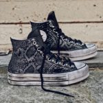 CONVERSE Platform High LEATHER black CROCO