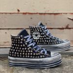 CONVERSE Platform High LEATHER black CROCO