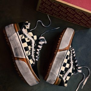 Vans Old Skool Platform Stacked Check And Studs
