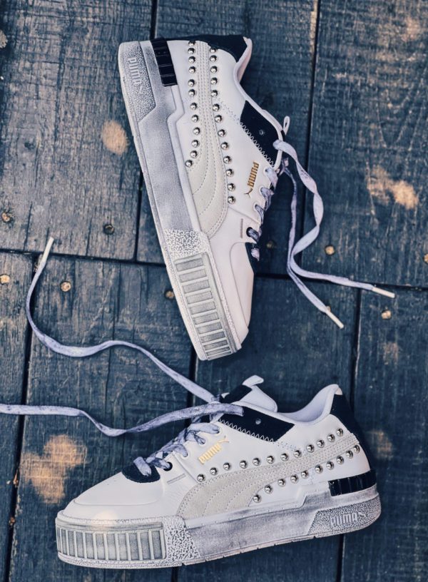 PUMA CALI SPORT MIX White Black ( Spherical studs)