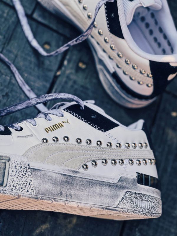PUMA CALI SPORT MIX White Black ( Spherical studs)