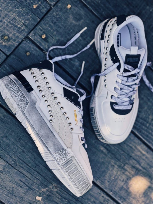 PUMA CALI SPORT MIX White Black ( Spherical studs)