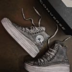 Converse Platform MOVE BLACK full (SILVER STUDS)