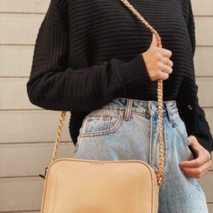 MIA BAG bandolera en cuero beige