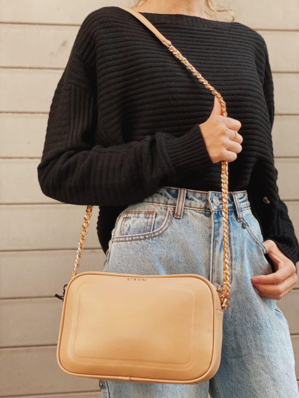 Mia Bag Tracollina Leather Beige