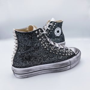 Converse High Platform White Full Glitter