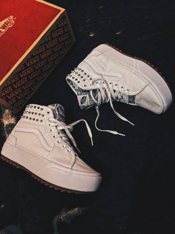 soltar Optimista raya VANS SK8-HI Platform Stacked white clean SNK. Sneakers custom. Personalizza  il tuo outfit con Blazelab.