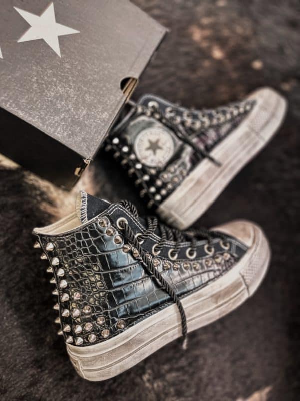 Converse Platform High Black Savage Croc