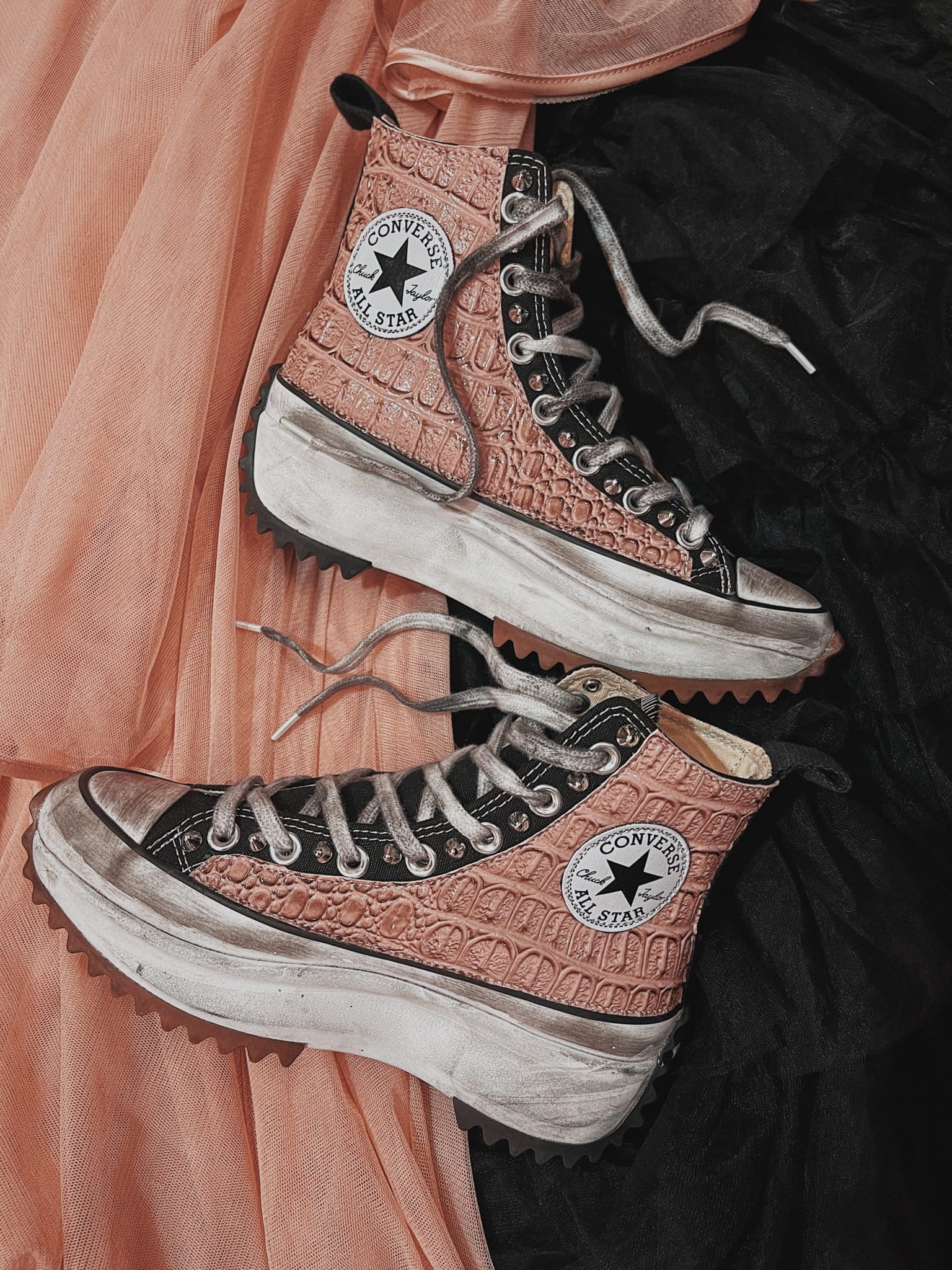 Converse Platform High Black Savage Croc