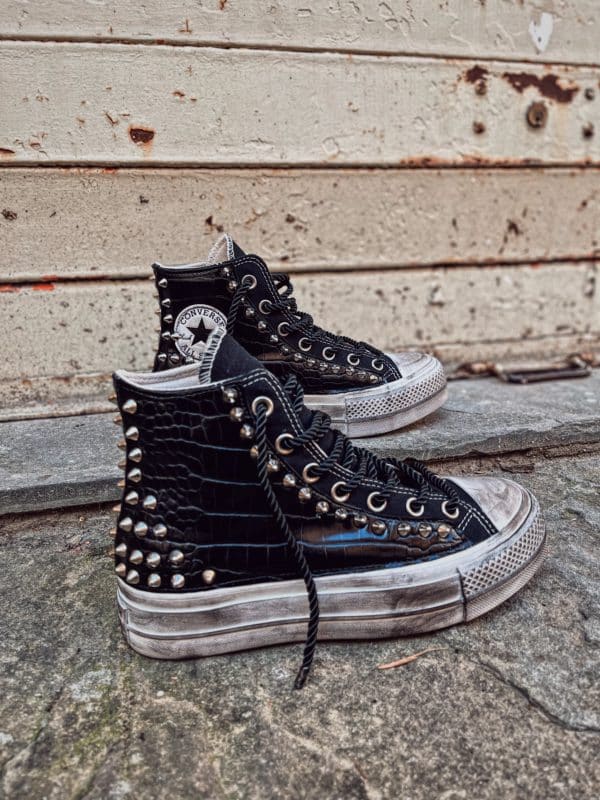 Converse Platform High Black Savage Croc