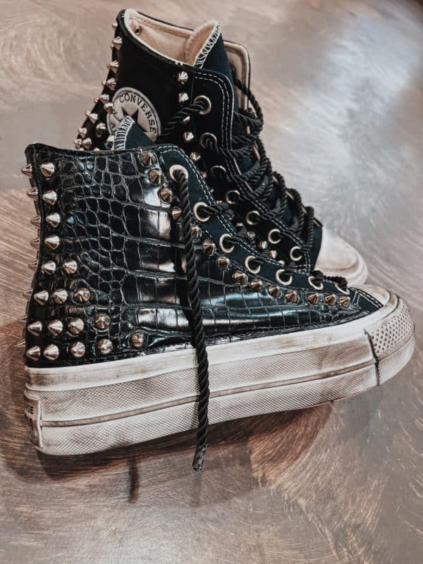 Converse Platform High Black Savage Croc