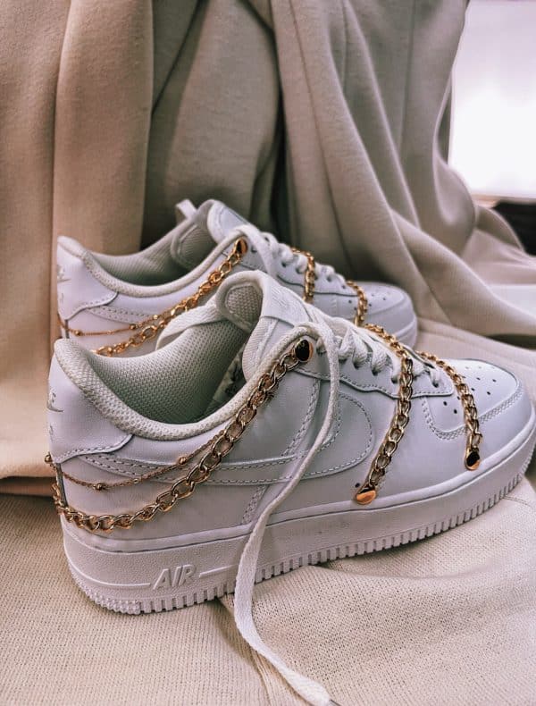 NIKE AIR FORCE Low White GOLDEN CHAINS