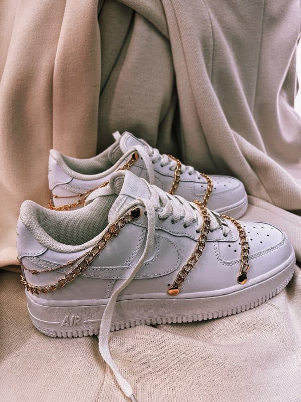 NIKE AIR FORCE Low White GOLDEN CHAINS