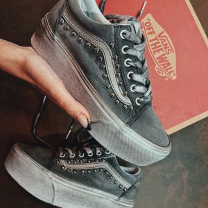 VANS Old SKOOL Super PLATFORM Grey LTD Borchie Sferiche