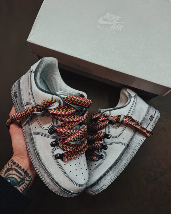 dentro hierba mil NIKE AIR FORCE Low LTD White BORCHIE (Rope Laces) Sneakers custom.  Personalizza il tuo outfit con Blazelab