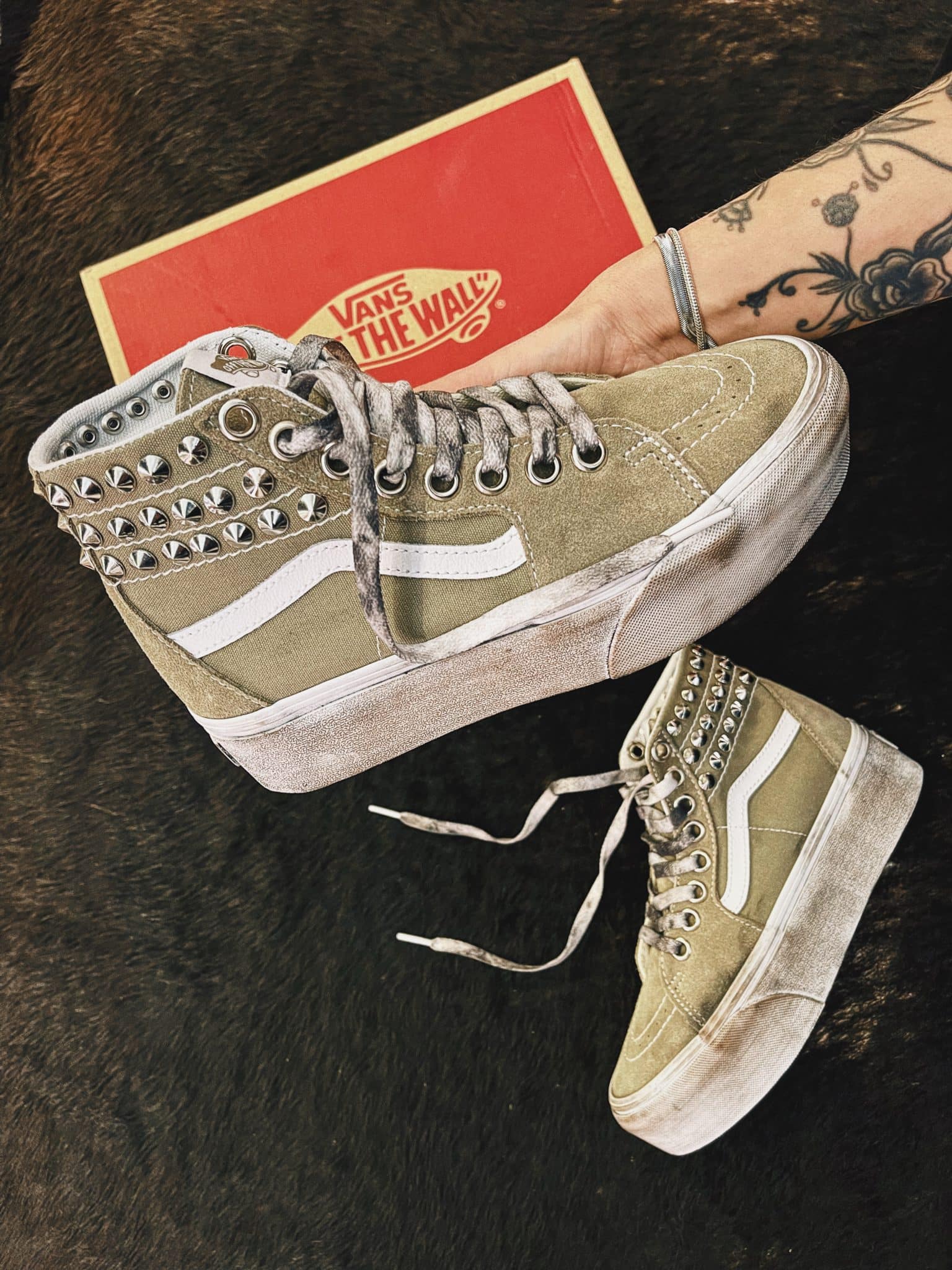 VANS Old SKOOL Super PLATFORM Grey LTD Borchie Sferiche