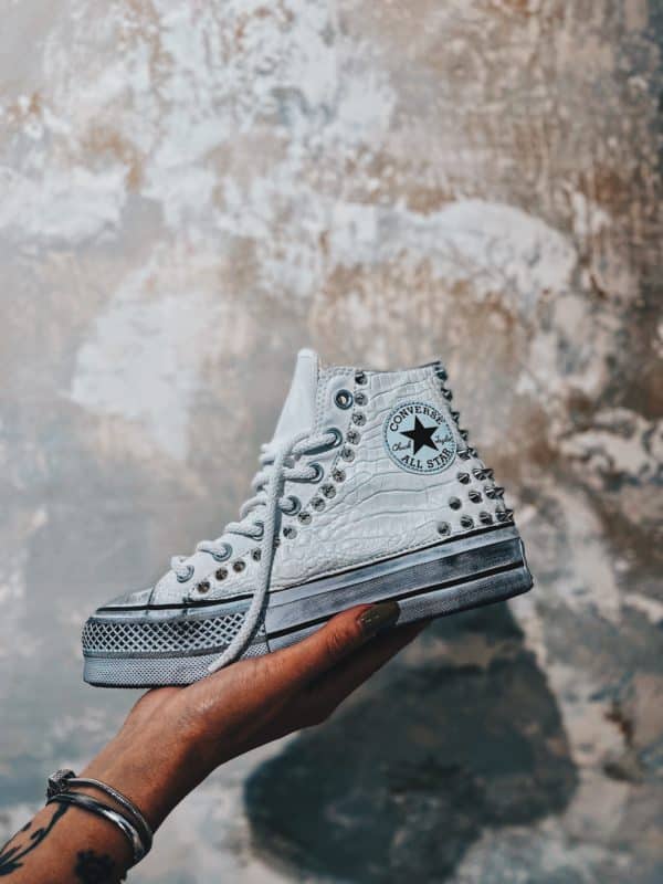 Converse Platform High White Savage Croc