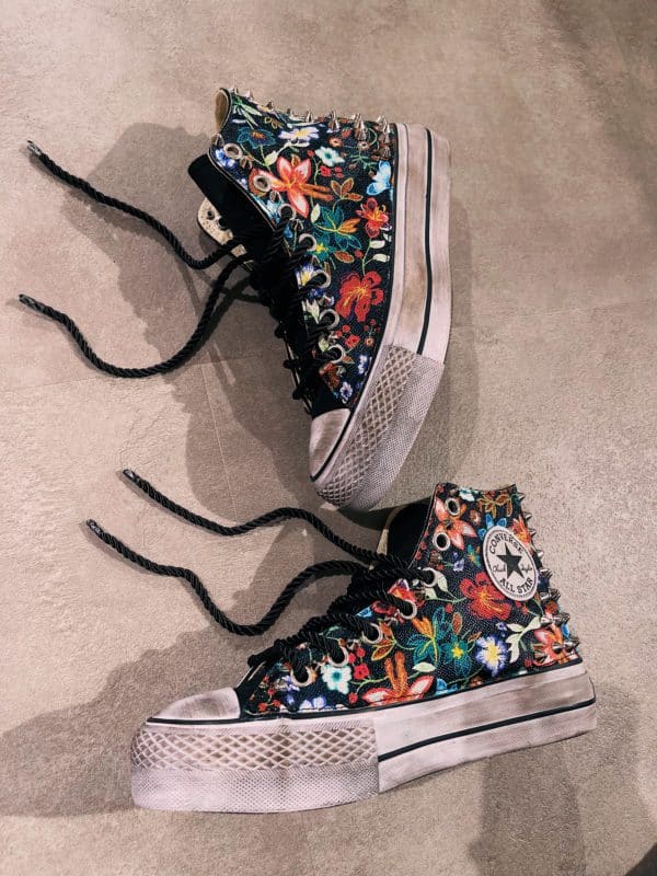 Converse Platform High Black FLORAL